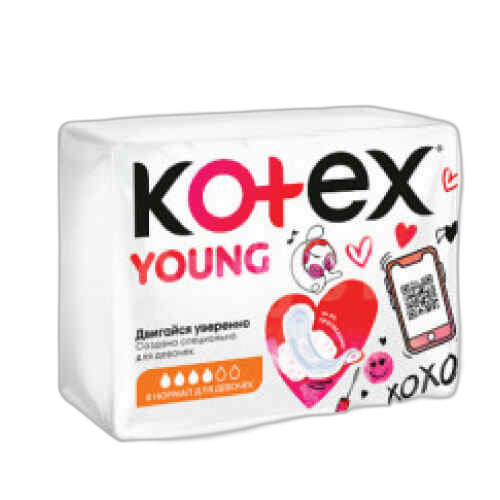 ჰიგიენური საფენი იანგ მოზარდებისთვის ნორმალი /კოტექს/ 4წვ 10 ც