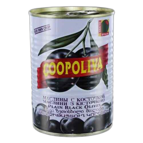 ზეთისხილი შავი მთლიანი A-300 /კოპოლივა/ 385 გრ