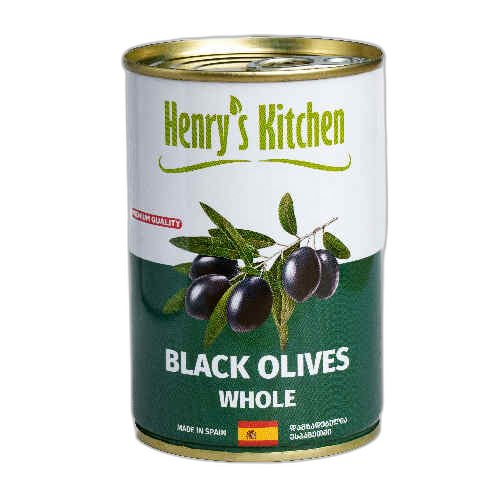 ზეთისხილი შავი კურკიანი /Hendrys Kitchen/ 425 გრ