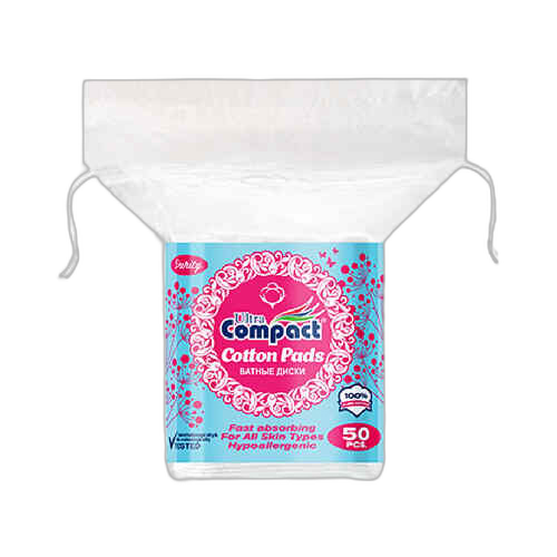 კოსმეტიკური ბამბის კვადრატი  NEW /Compact/ 50 ც