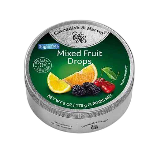 კარამელი შერეული ხილის წვეთები უშაქრო /C&H / 175 გრ