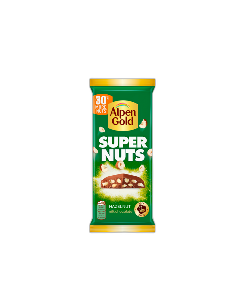 შოკოლადის ფილა Super Nuts თხილით/ალპენ გოლდი/ 120გ