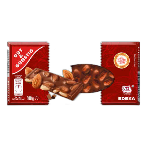 შოკოლადის ფილა რძინია ნუშით /G & G/ 100გრ