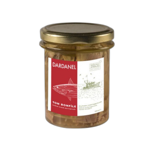დარდანელის თინუსი ზეითუნის ზეთში (შუშა) 185გრ