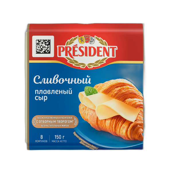 მდნარი ყველი ნაღების ფენა /პრეზიდენტი/ 150გრ