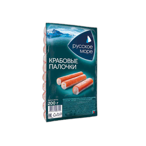 კრაბის ჩხირები /რუსკოე მორე/ პასტერიზებული გაყინული 200გრ
