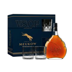 კონიაკი Meukow V.S.O.P - (სასაჩუქრე. 2 ჭიქით) - 0.7L