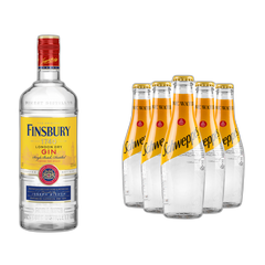 COMBO - Finsbury London Dry 1 L + 5x Schweppes