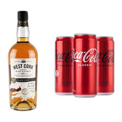 COMBO - West Cork Black Cask 0.7 L + 3x Coca-Cola (Classic/Zero)