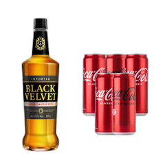 Combo - ვისკი Black Velvet 0.7 L + 5x Coca-Cola (Classic/Zero) კოკა-კოლა