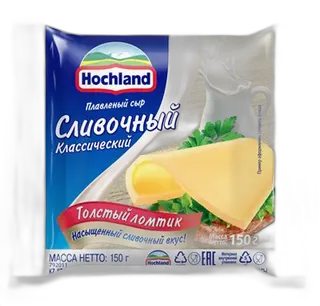 HOCHLAND მდნარი ყველის ფენები ნაღების-150გრ/4607004892653