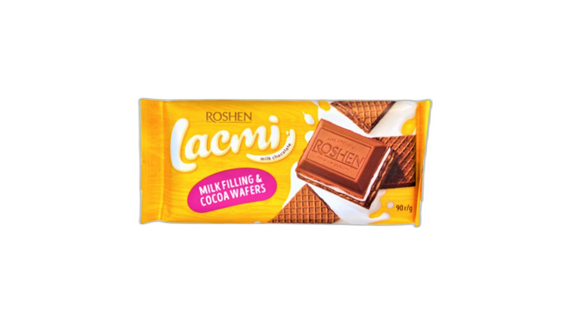 ROSHEN შოკ.ფილა ლაკმი რძნ ვაფლი 90გ/4823077633195 1ც