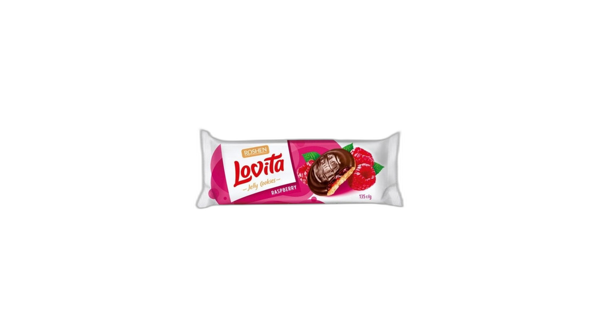ROSHEN ორცხობილა ლოვიტა ჟოლოს-135გრ/4823077634246