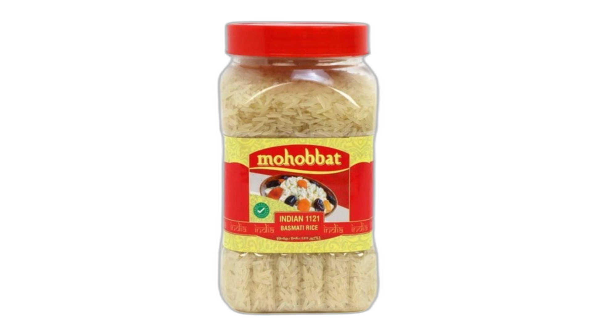 მოჰობატი ბრინჯი ბასმატი პლასტმასის ქილაში 910 გრ/8906004986079 1ც