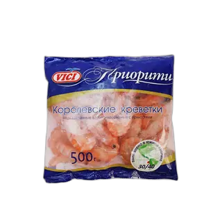 ვიჩი/VICI გაყინული კრევეტები სამეფო ნაჭუჭში 500 გრ/4770190055871