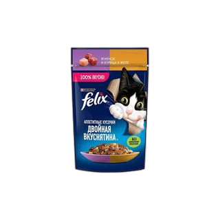 FELIX კატის ჟელე ცხვრის&ქათმის 75გ/8445290149244