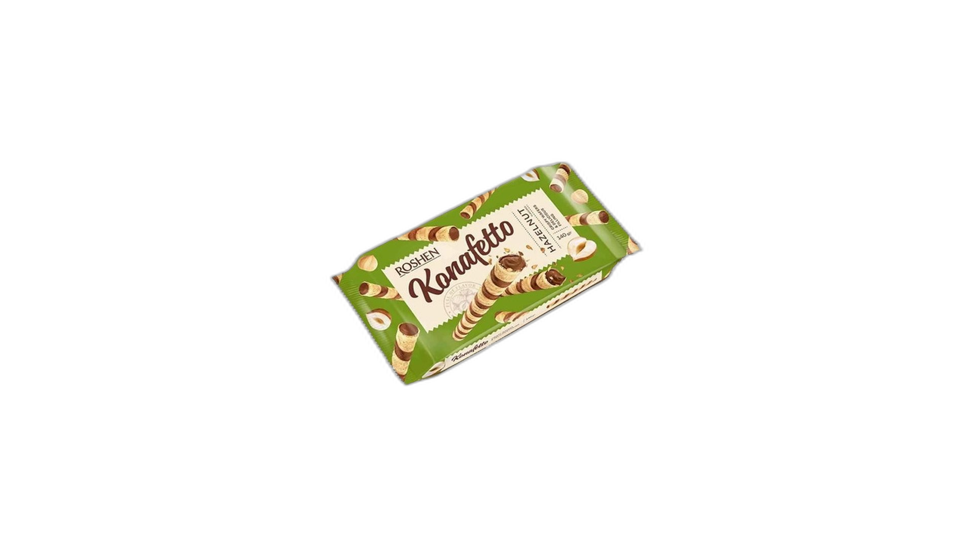 Roshen- ვაფლის ჩხირები თხილის კრემით 140გრ/4823077633058