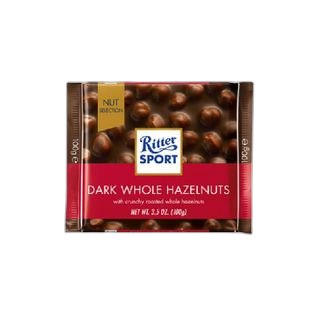 RITTER SPORT შავი შოკოლადი მთლიანი თხილით 100 გრ/4000417702005