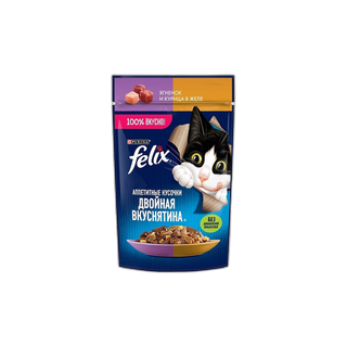 FELIX კატის ჟელე ცხვრის&ქათმის 75გ/8445290149244