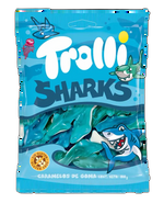 TROLLI ჟელიბონი ზვიგენი 100გრ/8436036182861