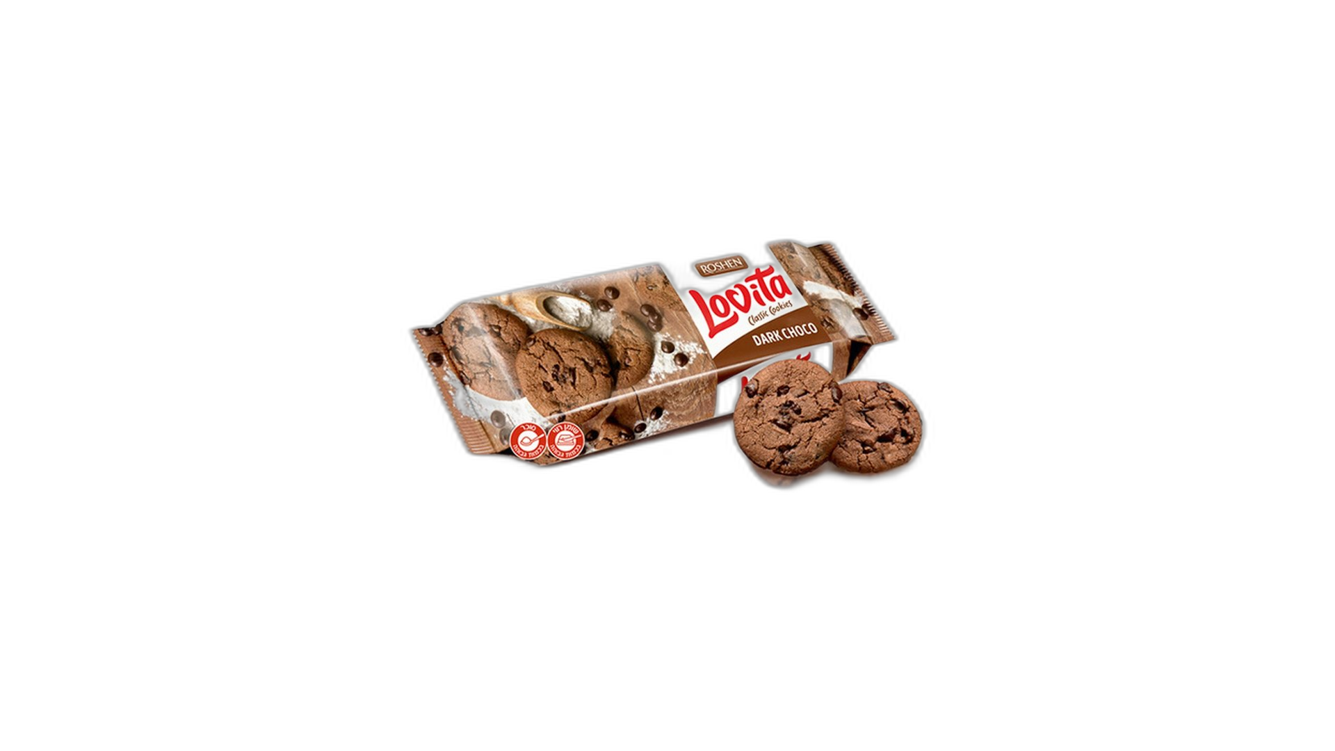 როშენი ორცხობილა ლოვიტა შავი შოკოლადით 150 გ/4823077618246 1ც