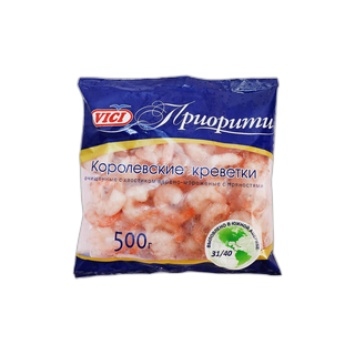 ვიჩი/VICI როიალ გაყინული კრევეტები უკუდო 500 გრ/4770190054263