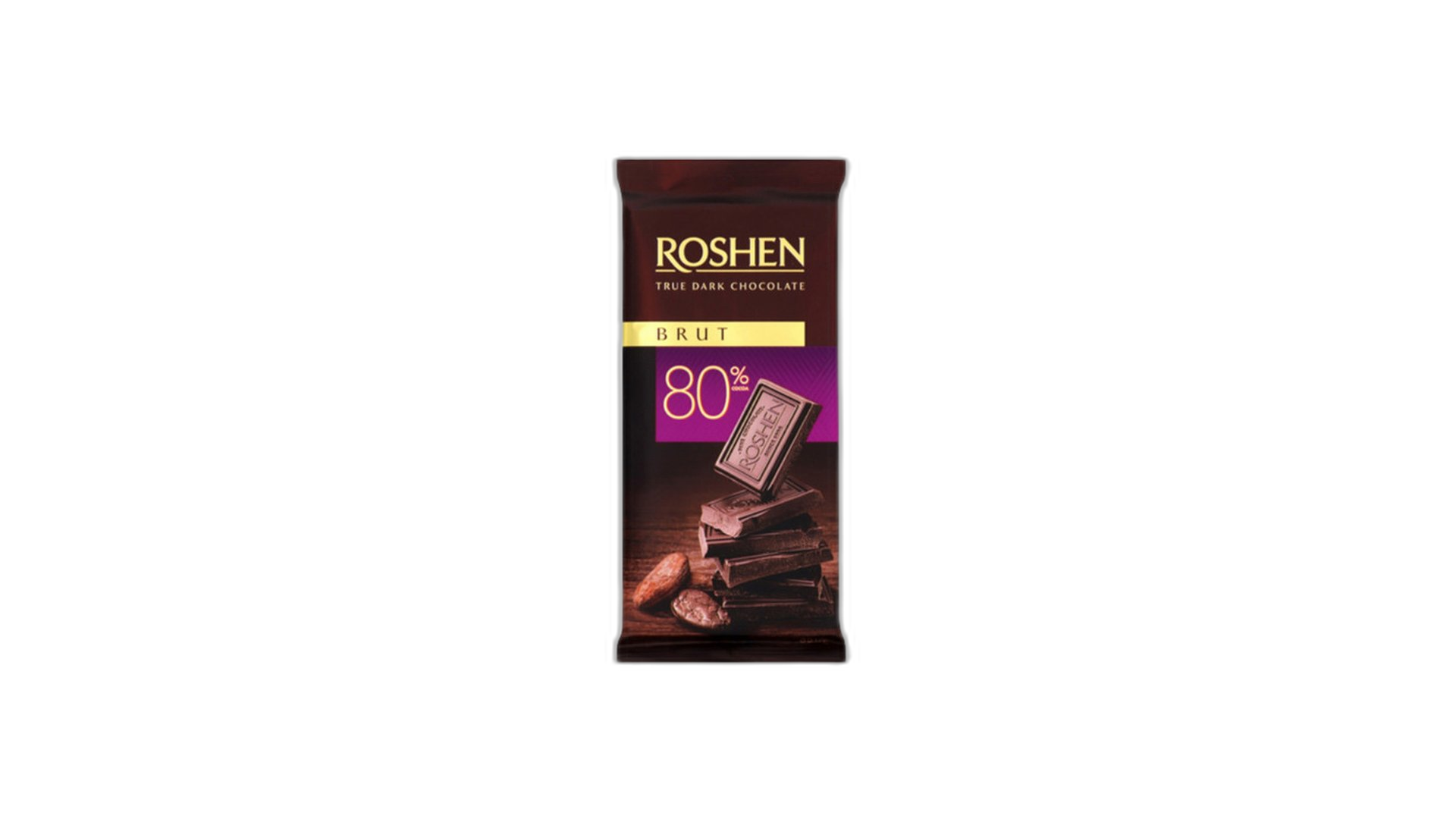Roshen- შავი შოკოლადი Brut 80% 85გ/4823077632570