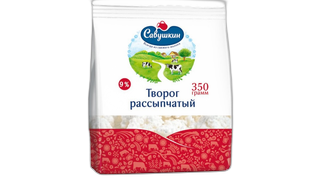 SAVUSHKIN ხაჭო ფხვიერი 9% 350გრ/4810268028908