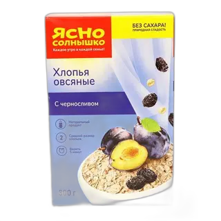 იასნო შვრიის ფანტელები ქლიავით 300 გრ/4600819030364 1ც