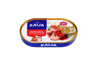 "KAIJA"- ორაგული ტომატის სოუსში 170 გრ გასაღებით