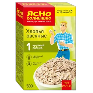 იასნო სოლნიშკო შვრიის ფანტელები N1 500 გრ/4600819311036 1ც