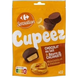 Carrefour Sensation არაქისის რძიანი შოკოლადის ბონბონი, 215 გ