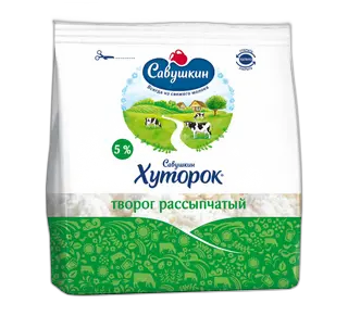 SAVUSHKIN ხაჭო 5%-350გრ/4810268028847