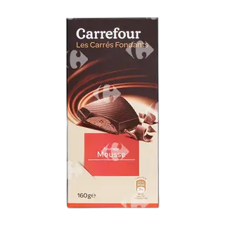 Carrefour შავი შოკოლადის პლანშეტი მუსის შიგთავსით 160 გ