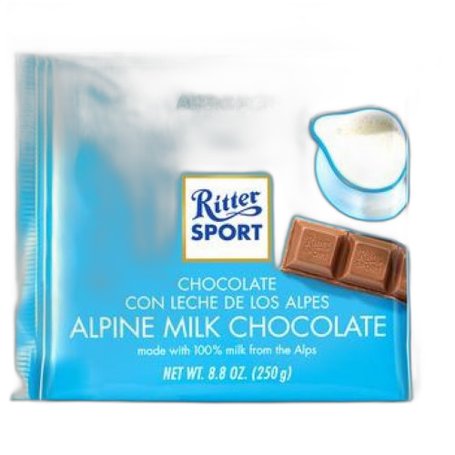 შოკოლადი ალპური რძით - Ritter sport/ რიტერ სპორტი - 250გრ