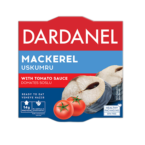თევზის კონსერვი /Dardanel/ სკუმბრია ტომატის სოუსით 24*150გ
