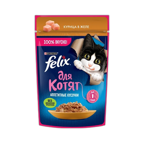 ცხოველთა კვება / ფელიქსი კნუტი ჟელე ქათმ.ხორც / 26x75გ