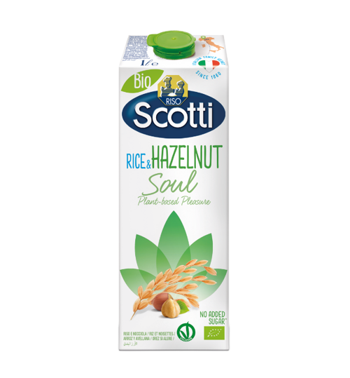 სამარხვო სასმელი - RISO SCOTTI / რისო სკოტი - ბრინჯის, თხილით, ულაქტოზო, უგლეტენო - 1ლ