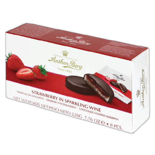 შოკოლადი /Toms/ "Anthon Berg" მარწყვის და შამპანიურის შიგთავსით 984056 /12*220 გრ