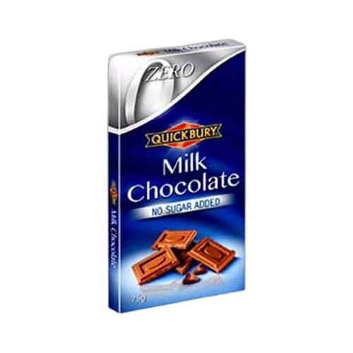 QUICK BURY - რძიანი უშაქრო შოკოლადი 12*75გრ