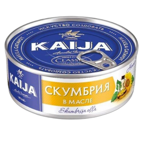თევზის კონსერვი / კაიჯა სკუმბრია ზეთში / 240 გრ