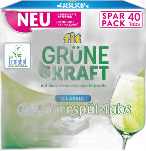 ჭურჭლის სარეცხი / გრუნე კრაფტი /Fit Grune Kraft მანქანის აბი / (40 ცალი)