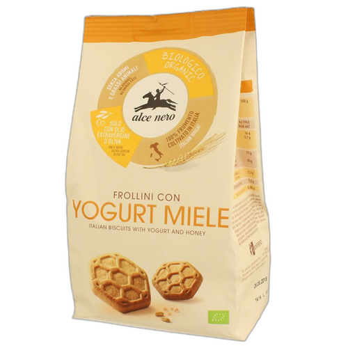 იოგურტის და თაფლის ორცხობილა Alce Nero ორგანული 350 გ