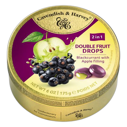 კანფეტი/C&H/ორმაგი ხილის წვეთები/ვაშლით და მოცხარით 9*175გრ