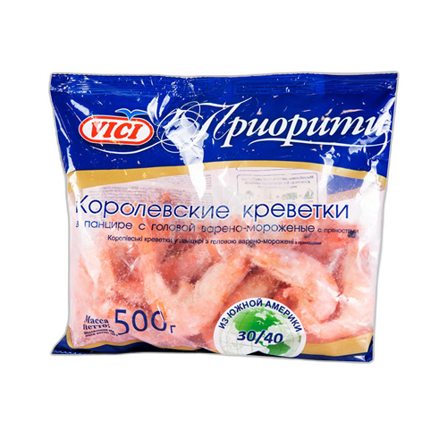 ზღვის დელიკატესი 'სამეფო კრევეტები ნიჟარაში' 500 გ