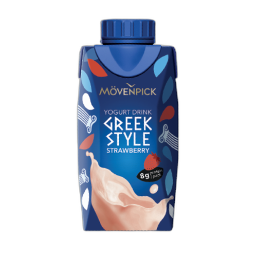 დასალევი იოგურტი /მოვენპიკი/ ბერძნული მარწყვის გემოთი, პროტეინით/ 4% 12*200მლ