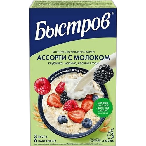 ბისტროვი / ასორტი  შვრია რძით 8x240გ