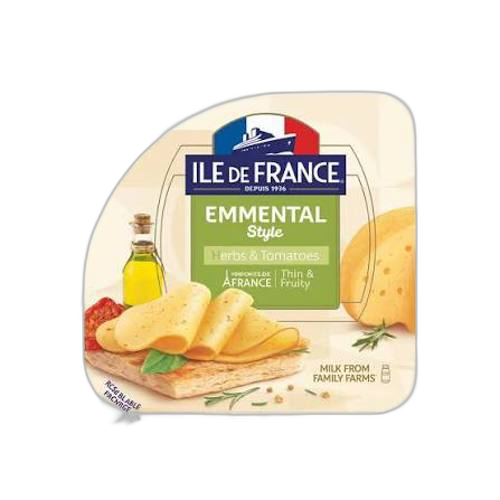 ყველი /Ile De France/ ემენტალი მწვანილით და პომიდვრით 8*150გრ