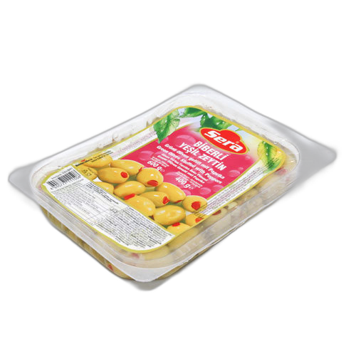 ზეთისხილი/SERA/მწვანე, წიწაკით 24*400გ (600გრ)