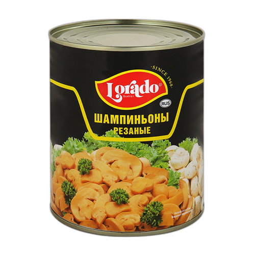 სოკოს კონსერვი 'ლორადო' - დაჭრილი ქამა 850გ.